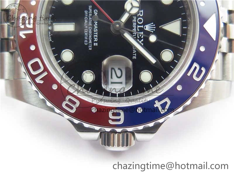 GMT-Master II 126710 BLRO 904L BP Maker 1:1 Best Edition Black Dial On 904L Jubilee Bracelet A3285 (Correct Hand Stack)