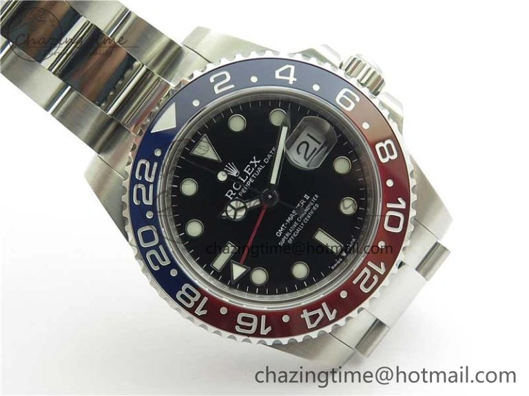 GMT-Master II 126710 BLRO 904L BP Maker 1:1 Best Edition Black Dial On 904L Oyster Bracelet A3285 (Correct Hand Stack)