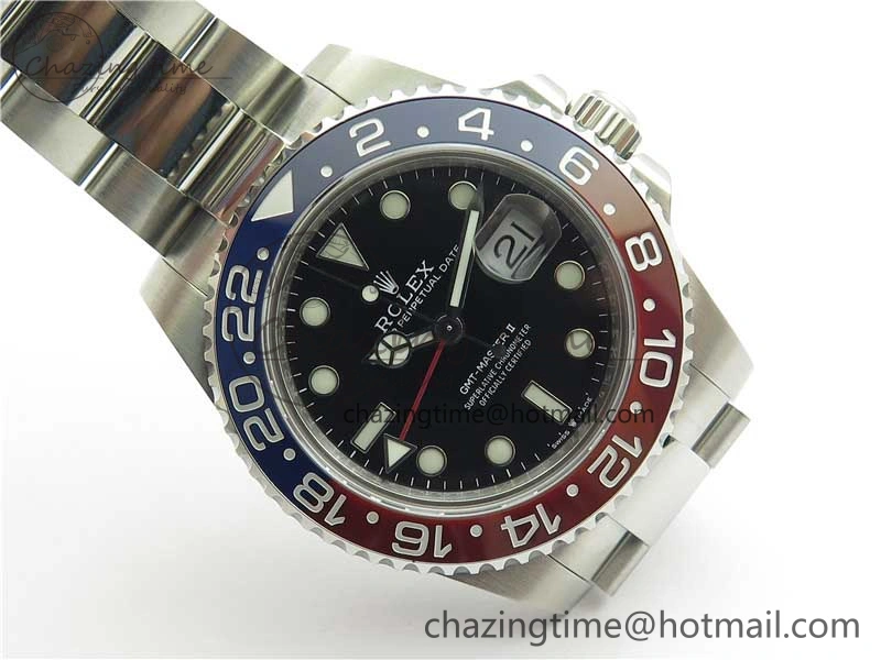 GMT-Master II 126710 BLRO 904L BP Maker 1:1 Best Edition Black Dial On 904L Oyster Bracelet A3285 (Correct Hand Stack)