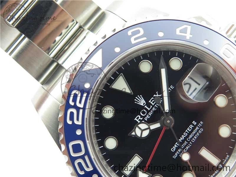 GMT-Master II 126710 BLRO 904L BP Maker 1:1 Best Edition Black Dial On 904L Oyster Bracelet A3285 (Correct Hand Stack)