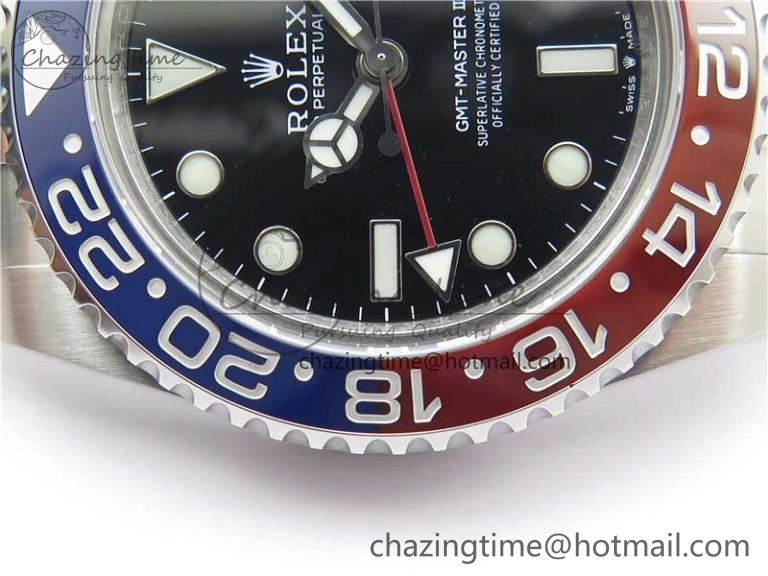 GMT-Master II 126710 BLRO 904L BP Maker 1:1 Best Edition Black Dial On 904L Oyster Bracelet A3285 (Correct Hand Stack)
