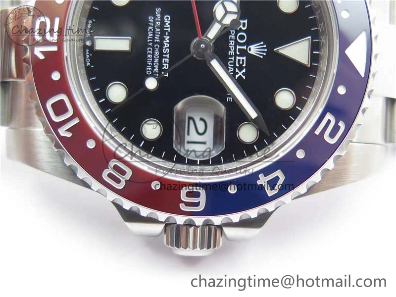 GMT-Master II 126710 BLRO 904L BP Maker 1:1 Best Edition Black Dial On 904L Oyster Bracelet A3285 (Correct Hand Stack)