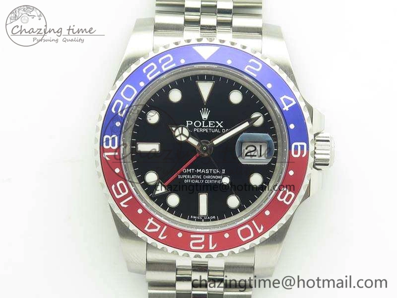 GMT-Master II 126710 BLRO 904L GMF Best Edition Black Dial On 904L Jubilee Bracelet A2836