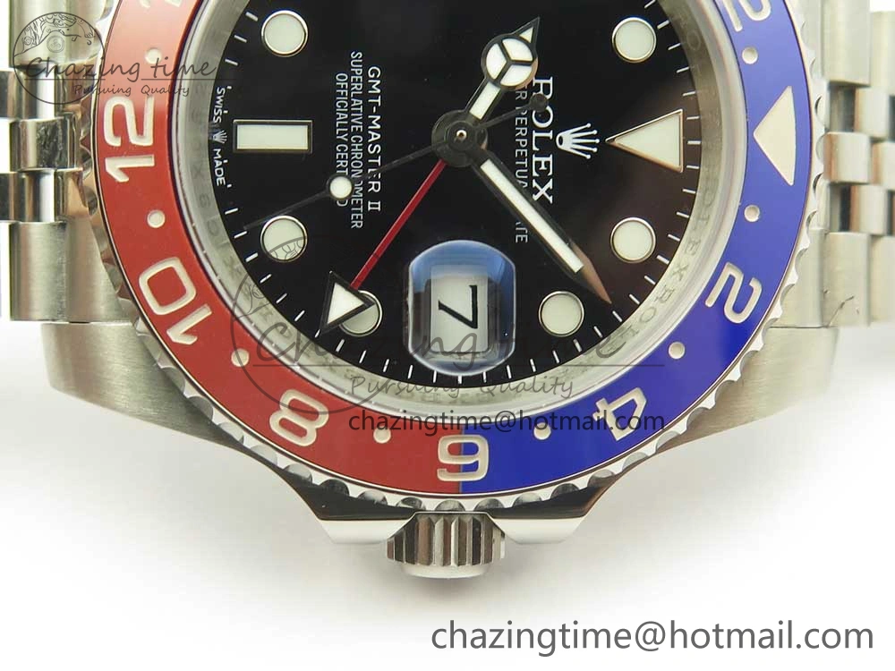 GMT-Master II 126710 BLRO 904L Real Ceramic Bezel DJF Best Edition Black Dial on 904L Jubilee Bracelet A2836