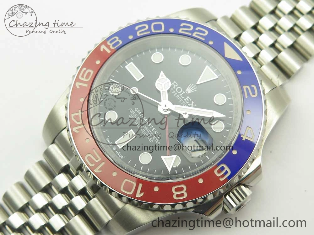 GMT-Master II 126710 BLRO 904L Real Ceramic Bezel DJF Best Edition Black Dial on 904L Jubilee Bracelet A2836