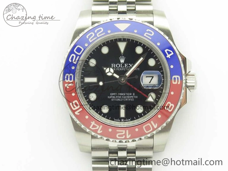 GMT-Master II 126710 BLRO 904L Real Ceramic Bezel DJF Best Edition Black Dial on 904L Jubilee Bracelet A2836