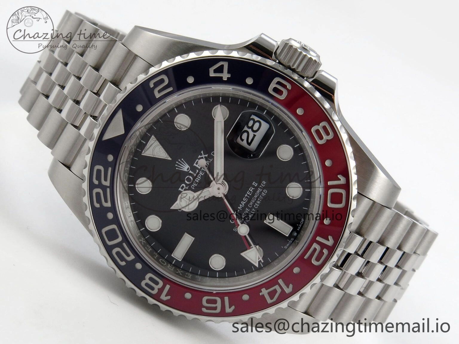 GMT-Master II 126710 BLRO 904L SS VSF 1:1 Best Edition Black Dial On Jubilee Bracelet DD3285 CHS V3
