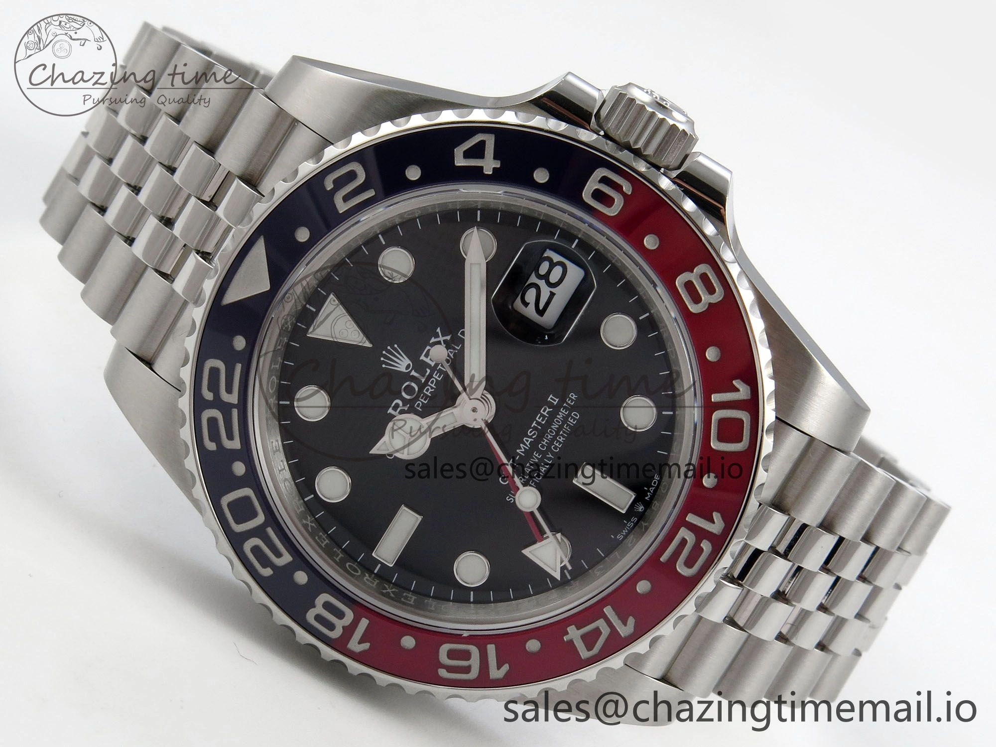 GMT-Master II 126710 BLRO 904L SS VSF 1:1 Best Edition Black Dial On Jubilee Bracelet DD3285 CHS V3