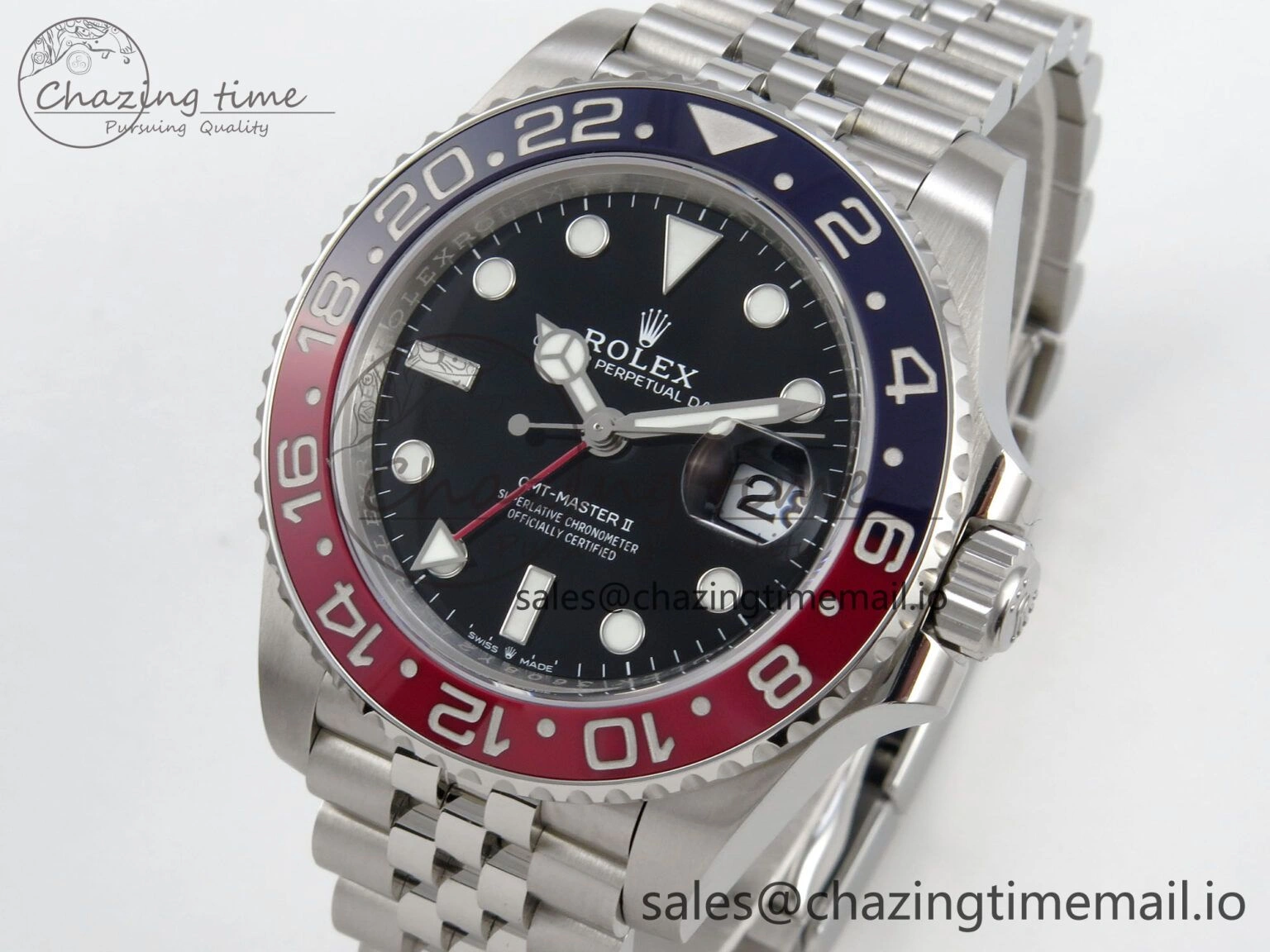 GMT-Master II 126710 BLRO 904L SS VSF 1:1 Best Edition Black Dial On Jubilee Bracelet DD3285 CHS V3