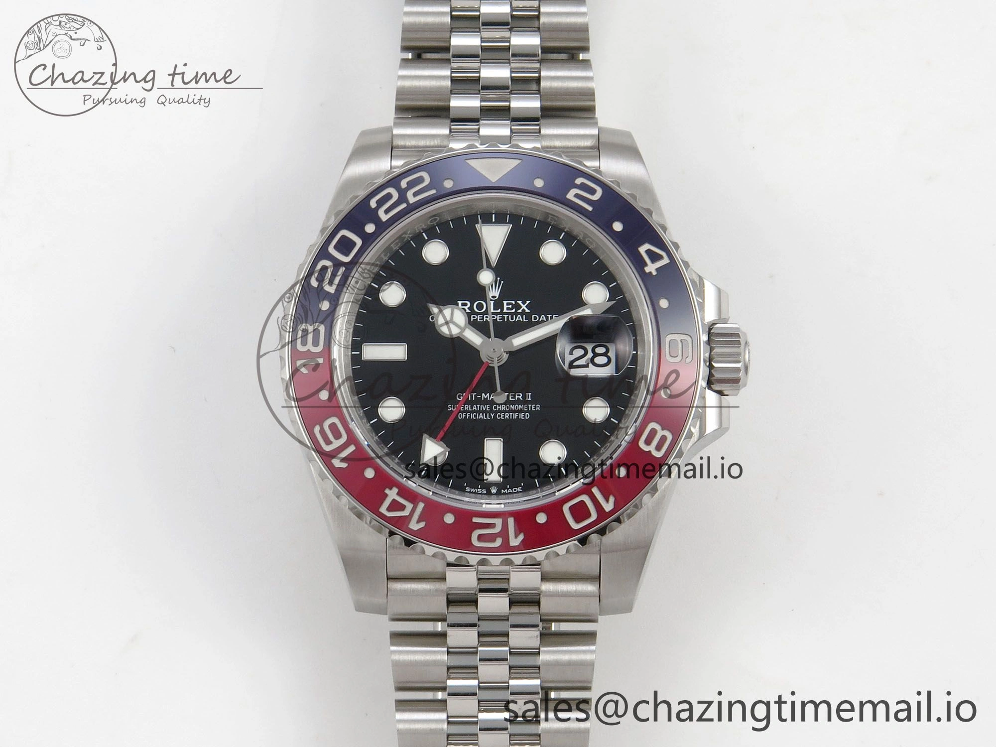 GMT-Master II 126710 BLRO 904L SS VSF 1:1 Best Edition Black Dial On Jubilee Bracelet DD3285 CHS V3