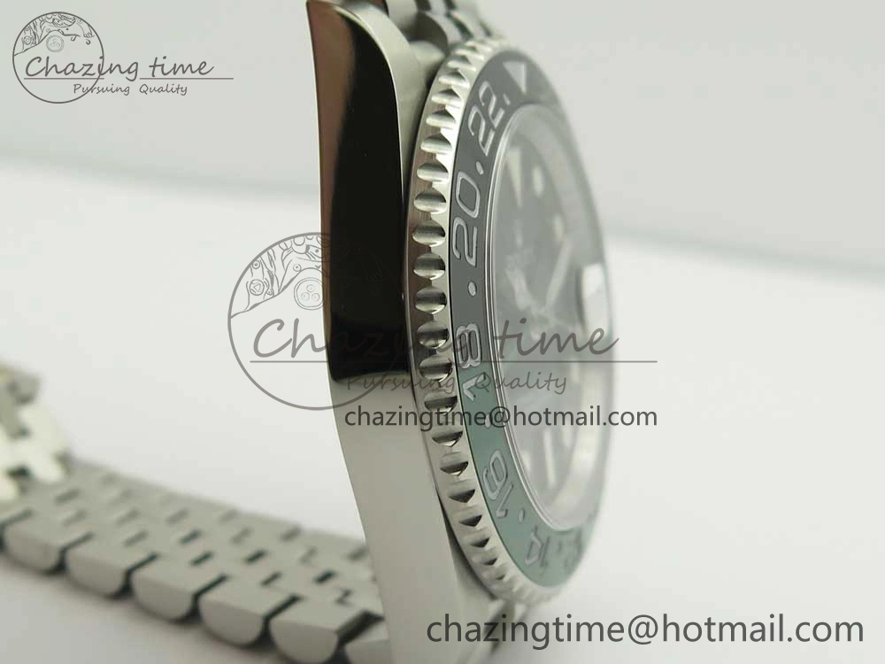 GMT-Master II 126710 BLRO BPF Black Green Ceramic Bezel SS Black Dial on SS Jubilee Bracelet A2836