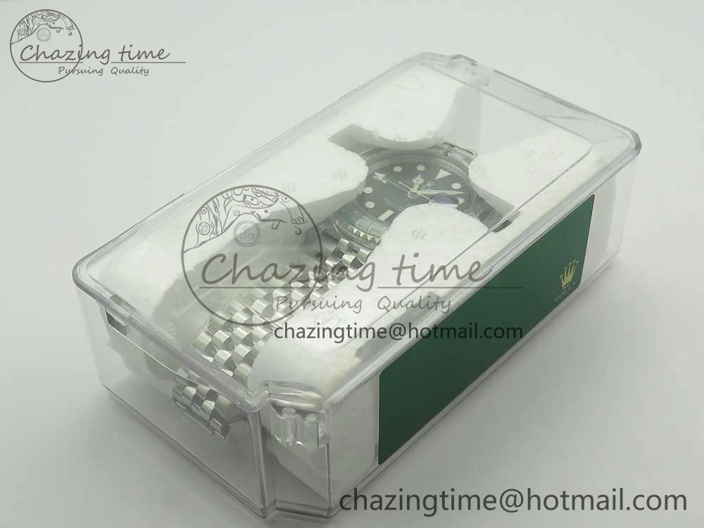 GMT-Master II 126710 BLRO BPF Black Green Ceramic Bezel SS Black Dial on SS Jubilee Bracelet A2836