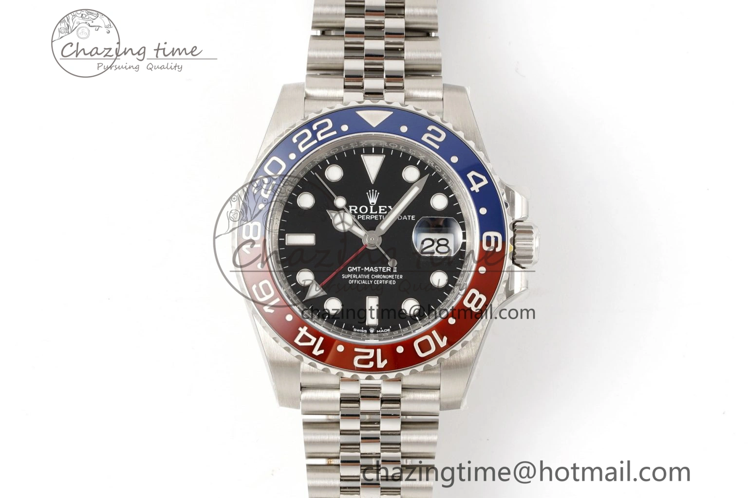 GMT Master II 126710 BLRO Pepsi 904L SS C+F 1:1 Best Edition Black Dial on Jubilee Bracelet SH3285 CHS