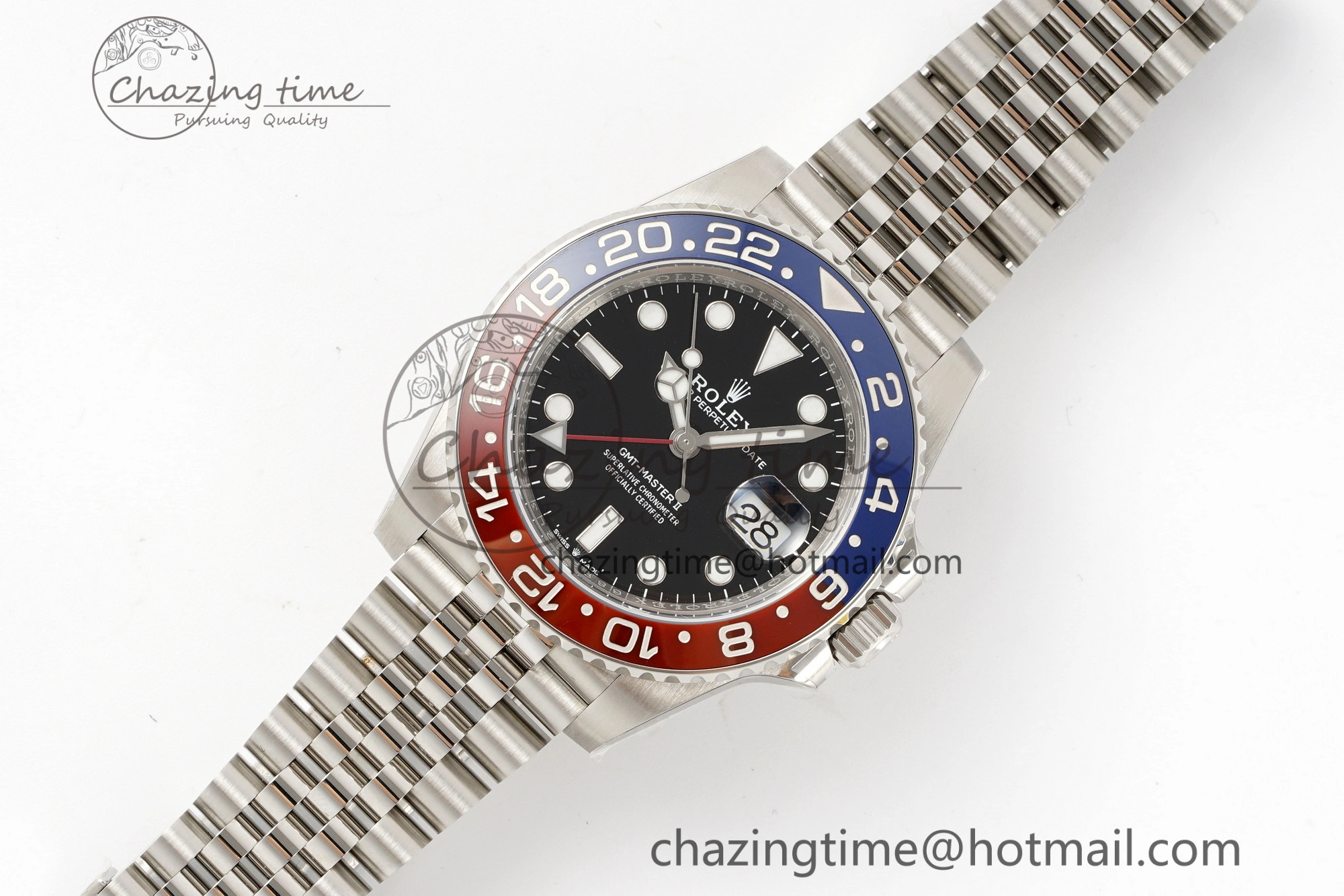 GMT Master II 126710 BLRO Pepsi 904L SS C+F 1:1 Best Edition Black Dial on Jubilee Bracelet SH3285 CHS