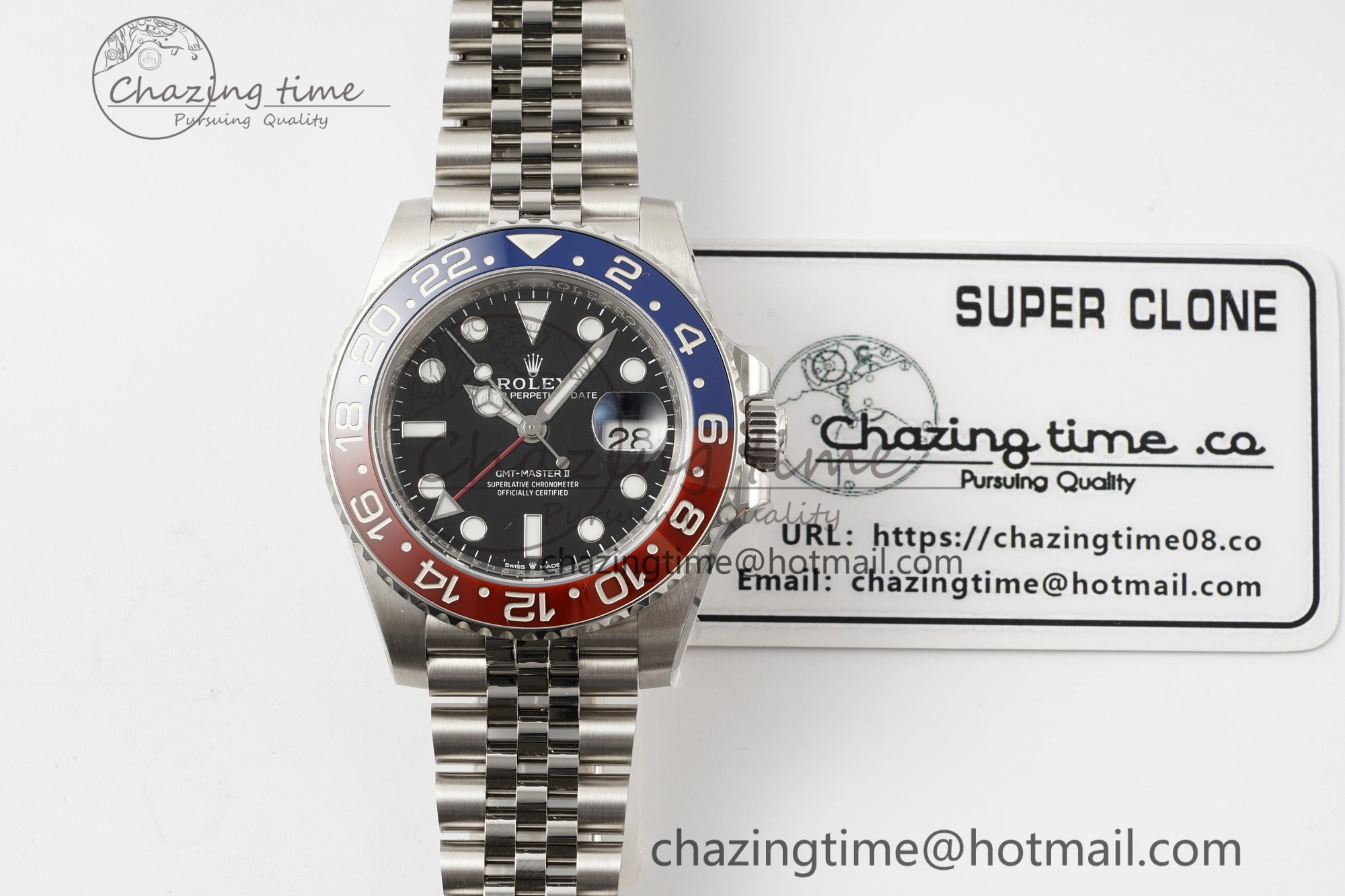 GMT Master II 126710 BLRO Pepsi 904L SS C+F 1:1 Best Edition Black Dial on Jubilee Bracelet SH3285 CHS
