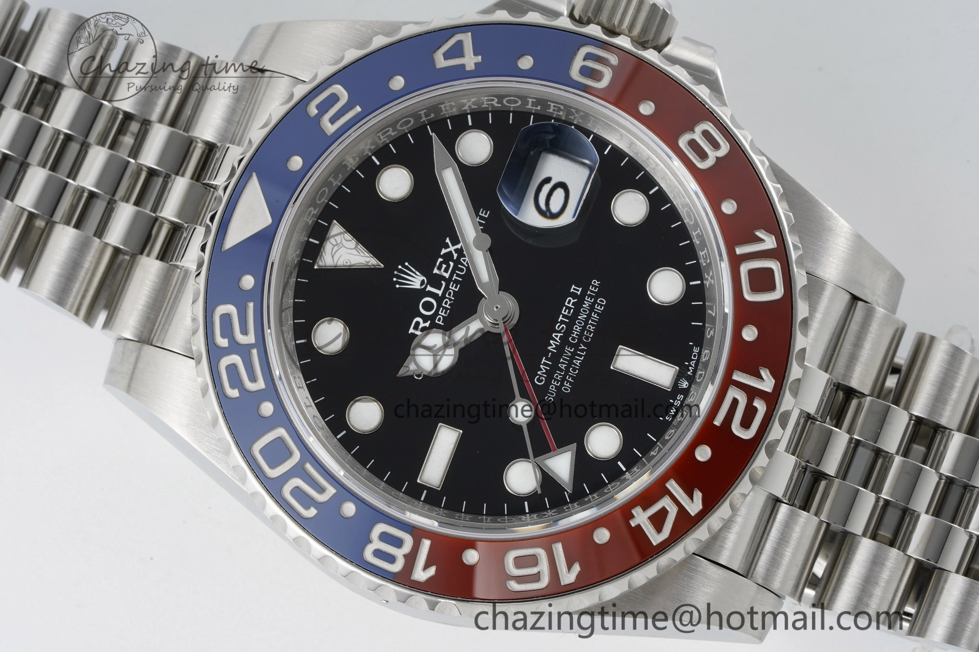 GMT Master II 126710 BLRO Pepsi 904L SS C+F 1:1 Best Edition Black Dial on Jubilee Bracelet VR3285 CHS
