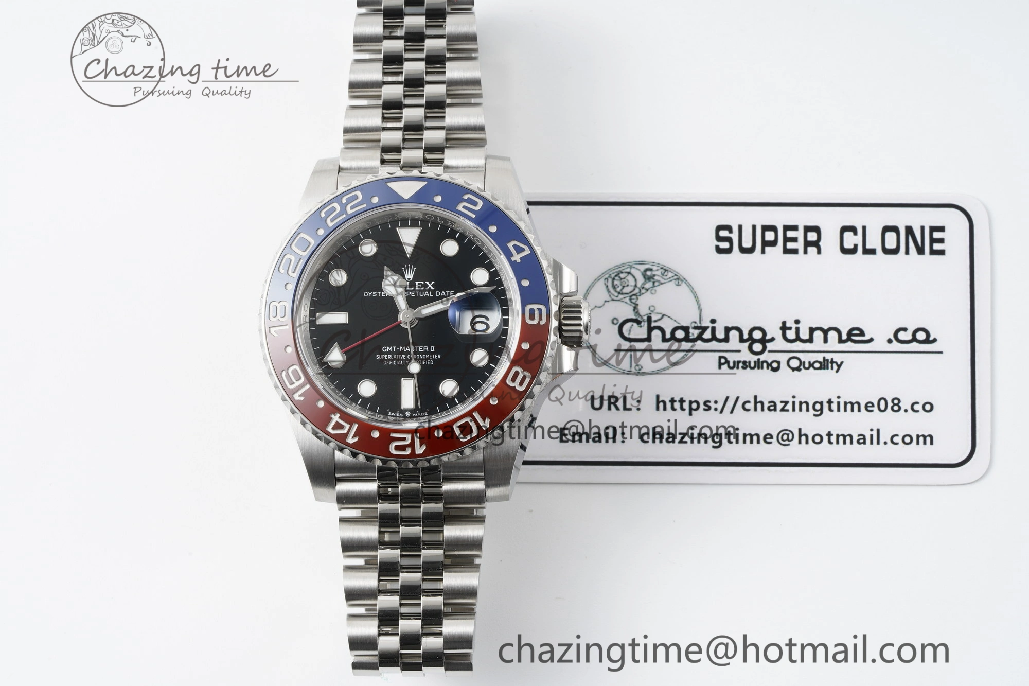 GMT Master II 126710 BLRO Pepsi 904L SS C+F 1:1 Best Edition Black Dial on Jubilee Bracelet VR3285 CHS