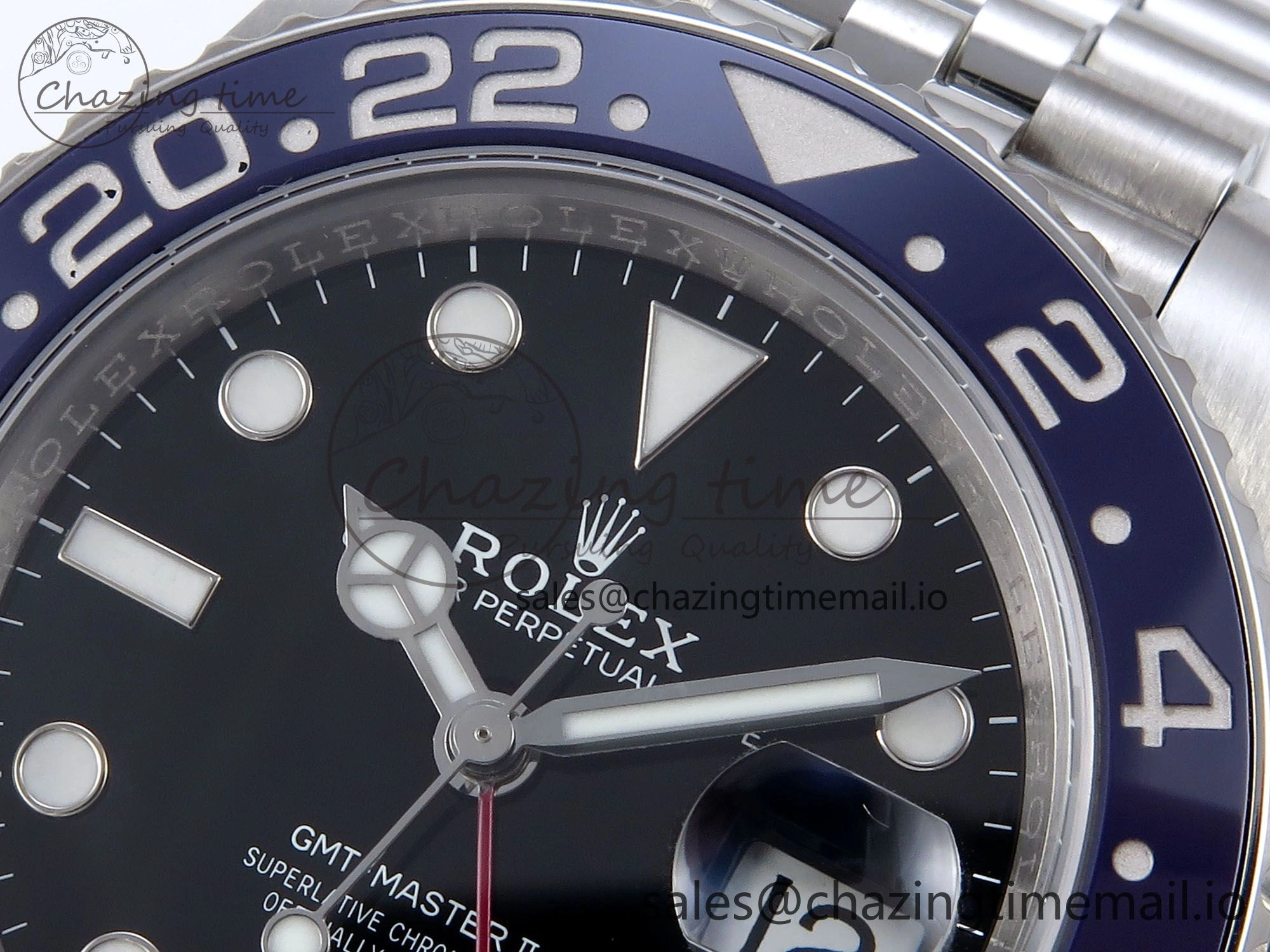 GMT Master II 126710 BLRO QF+ 1:1 Best Edition 904L Steel Black Dial Red Blue Bezel on SS Bracelet SH3285