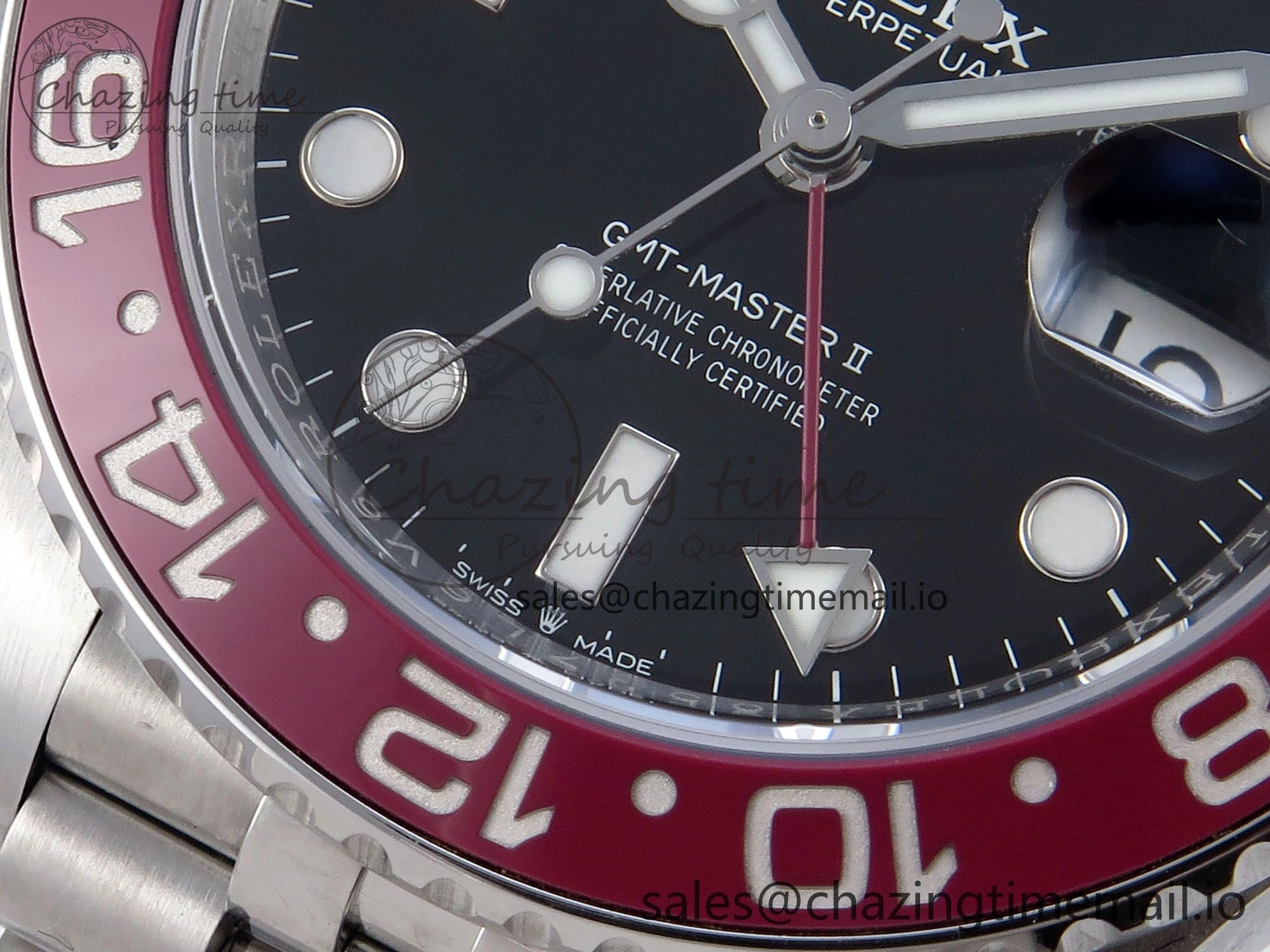 GMT Master II 126710 BLRO QF+ 1:1 Best Edition 904L Steel Black Dial Red Blue Bezel on SS Bracelet SH3285