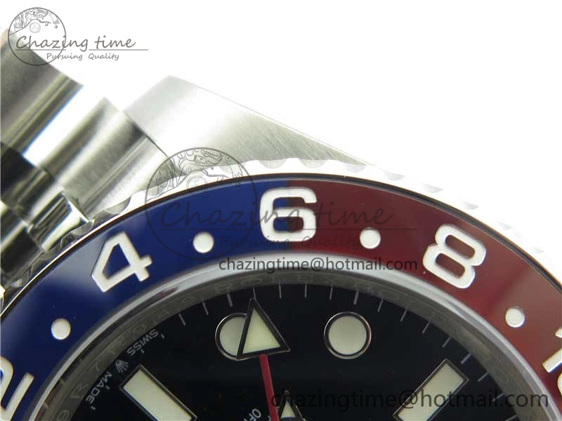 GMT Master II 126710 BLRO Real Ceramic 904L SS Noob 1:1 Best Edition on Bracelet A3285 (Correct Hand Stack)