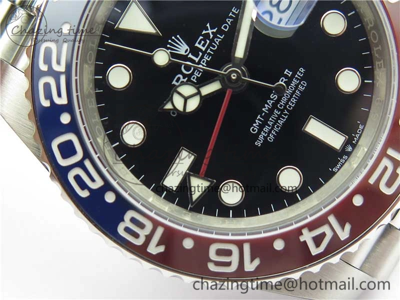 GMT Master II 126710 BLRO Real Ceramic 904L SS Noob 1:1 Best Edition on Bracelet A3285 (Correct Hand Stack)