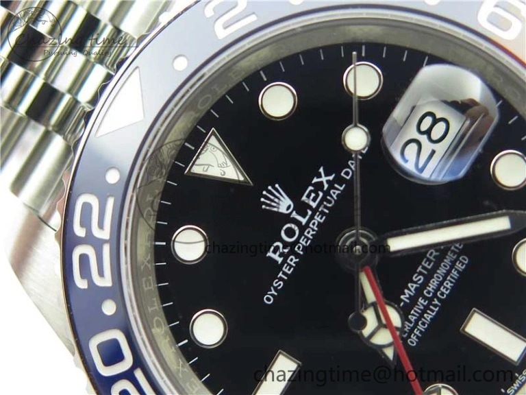 GMT Master II 126710 BLRO Real Ceramic 904L SS Noob 1:1 Best Edition on Bracelet A3285 (Correct Hand Stack)