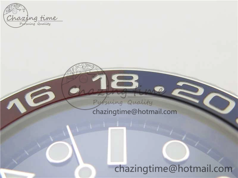 GMT Master II 126710 BLRO Real Ceramic 904L SS Noob 1:1 Best Edition on Bracelet A3285 (Correct Hand Stack)
