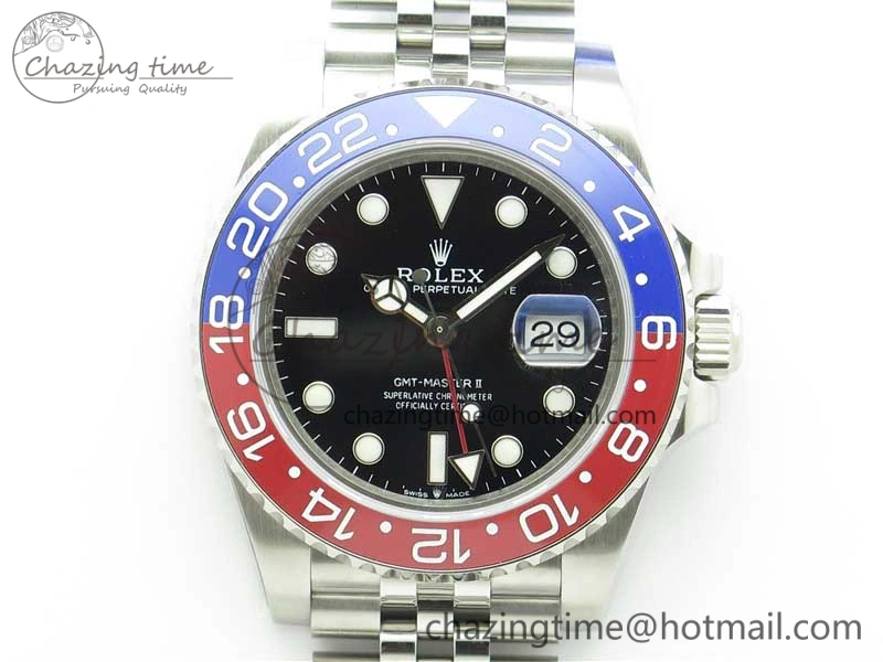 GMT Master II 126710 BLRO Red Blue Ceramic 316L Steel Bp Maker 1:1 Best Edition on SS Bracelet SA3285