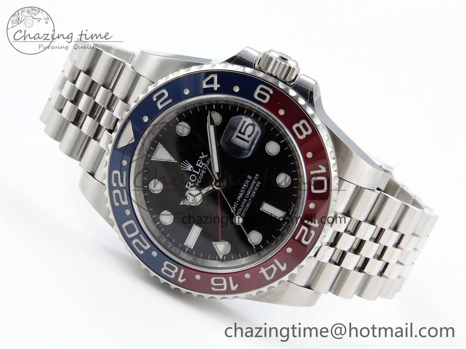 GMT-Master II 126710 BLRO Red Blue Ceramic 904L Steel Clean Factory Best Edition on Jubilee Bracelet DD3285 V2
