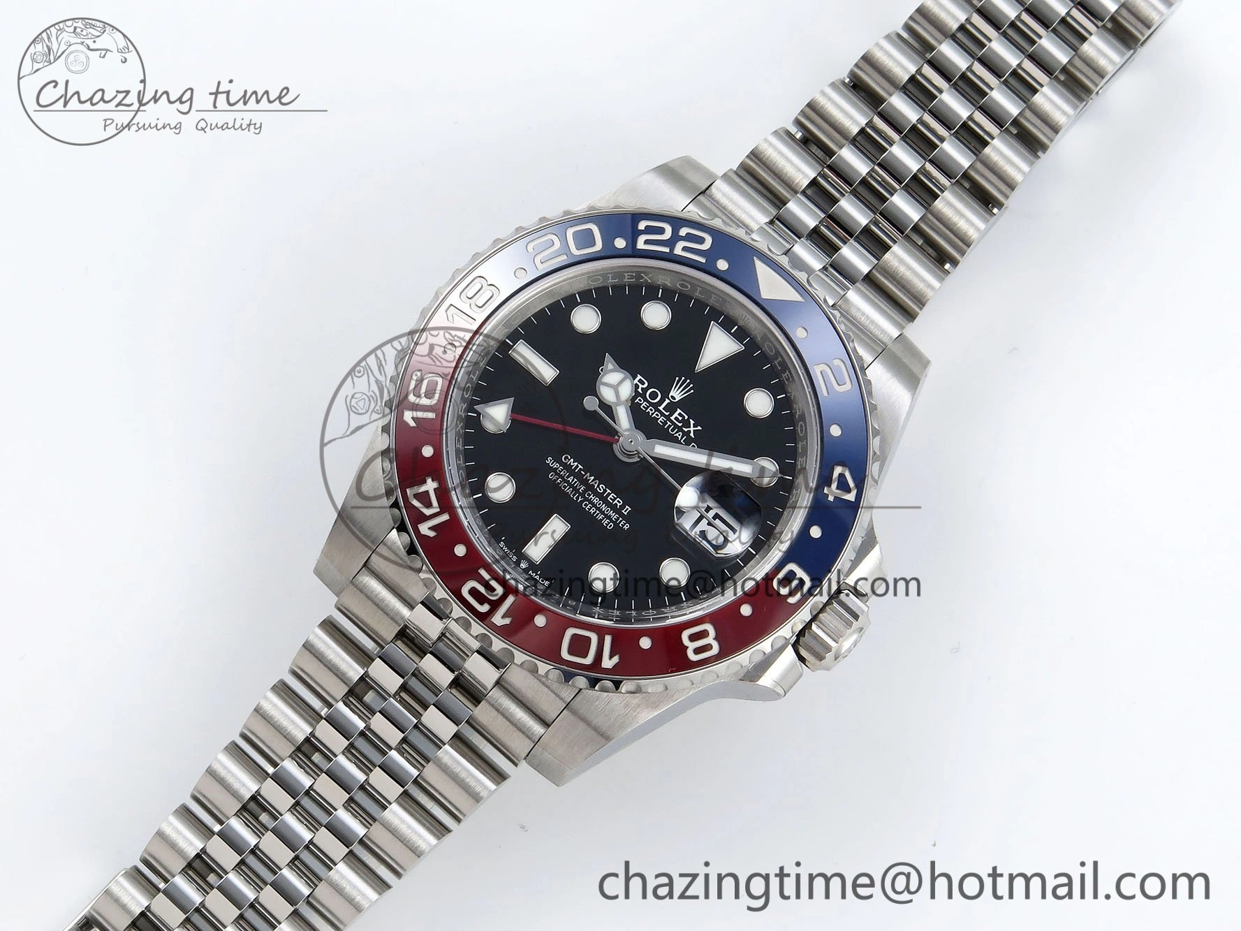 GMT-Master II 126710 BLRO Red Blue Ceramic 904L Steel Clean Factory Best Edition on Jubilee Bracelet DD3285 V2