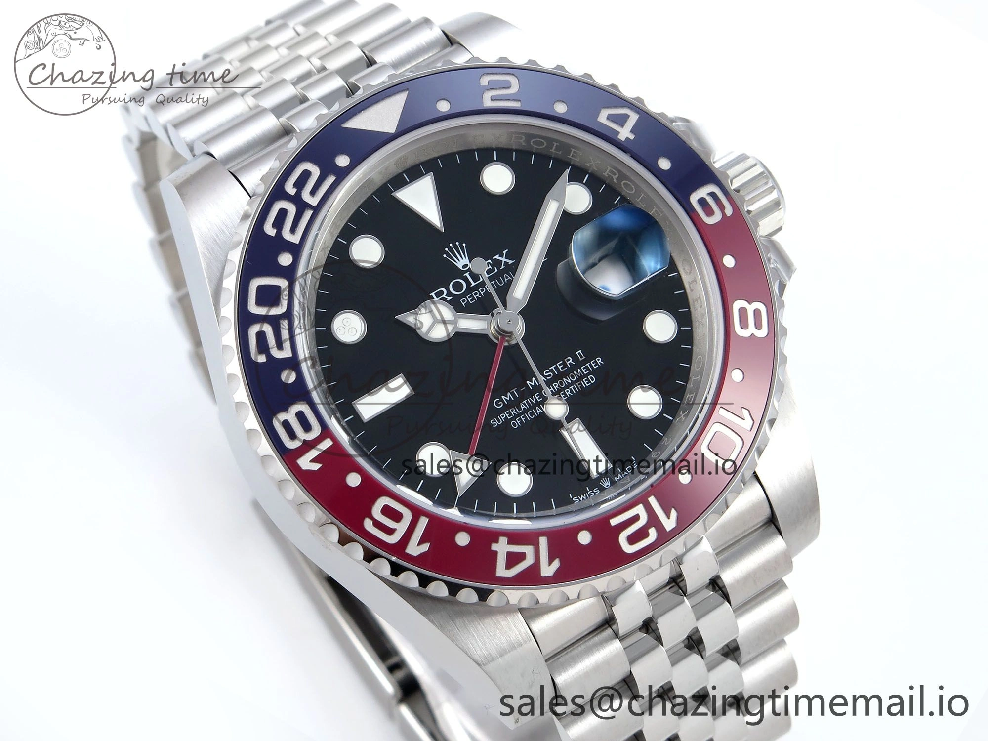 GMT-Master II 126710 BLRO Red Blue Ceramic 904L Steel EWE 1:1 Best Edition on Jubilee Strap EWE3285 V5
