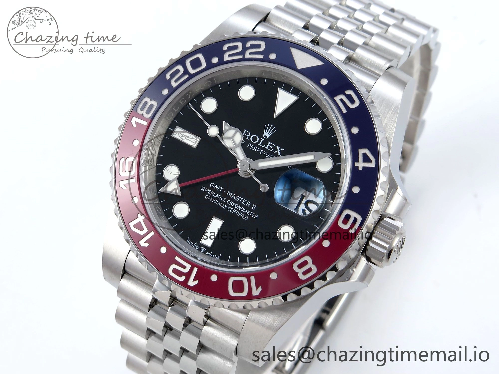 GMT-Master II 126710 BLRO Red Blue Ceramic 904L Steel EWE 1:1 Best Edition on Jubilee Strap EWE3285 V5