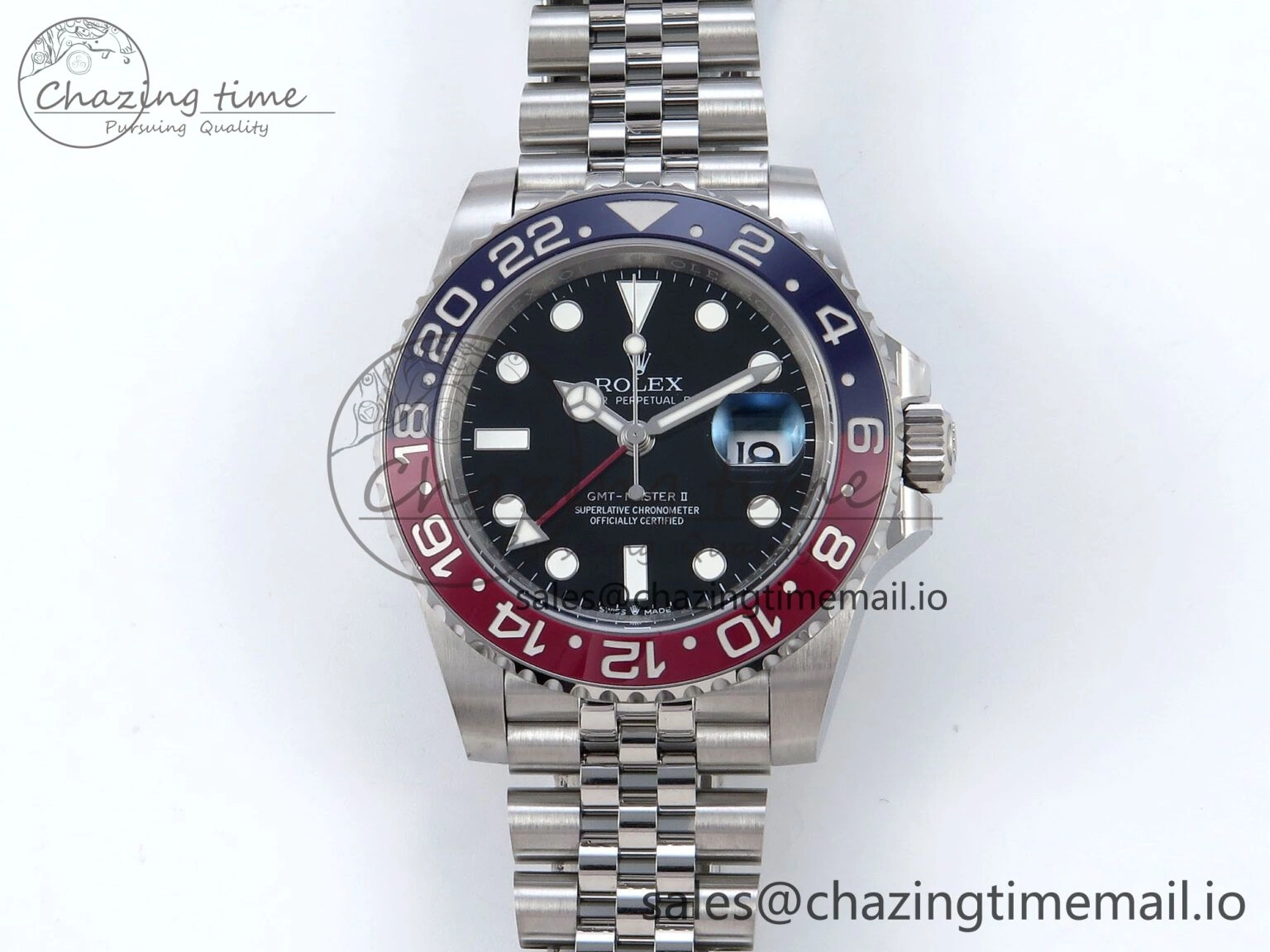 GMT-Master II 126710 BLRO Red Blue Ceramic 904L Steel EWE 1:1 Best Edition on Jubilee Strap EWE3285 V5