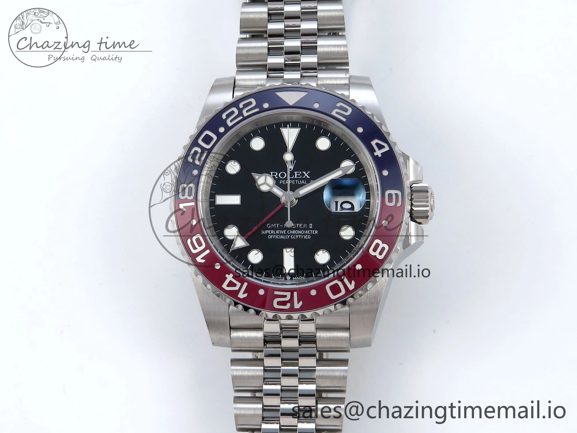 GMT-Master II 126710 BLRO Red Blue Ceramic 904L Steel EWE 1:1 Best Edition on Jubilee Strap EWE3285 V5
