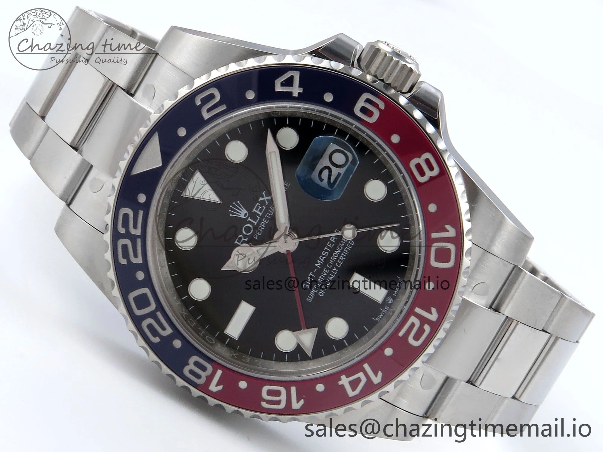 GMT-Master II 126710 BLRO Red Blue Ceramic 904L Steel EWE 1:1 Best Edition on Oyster Strap EWE3285 V5
