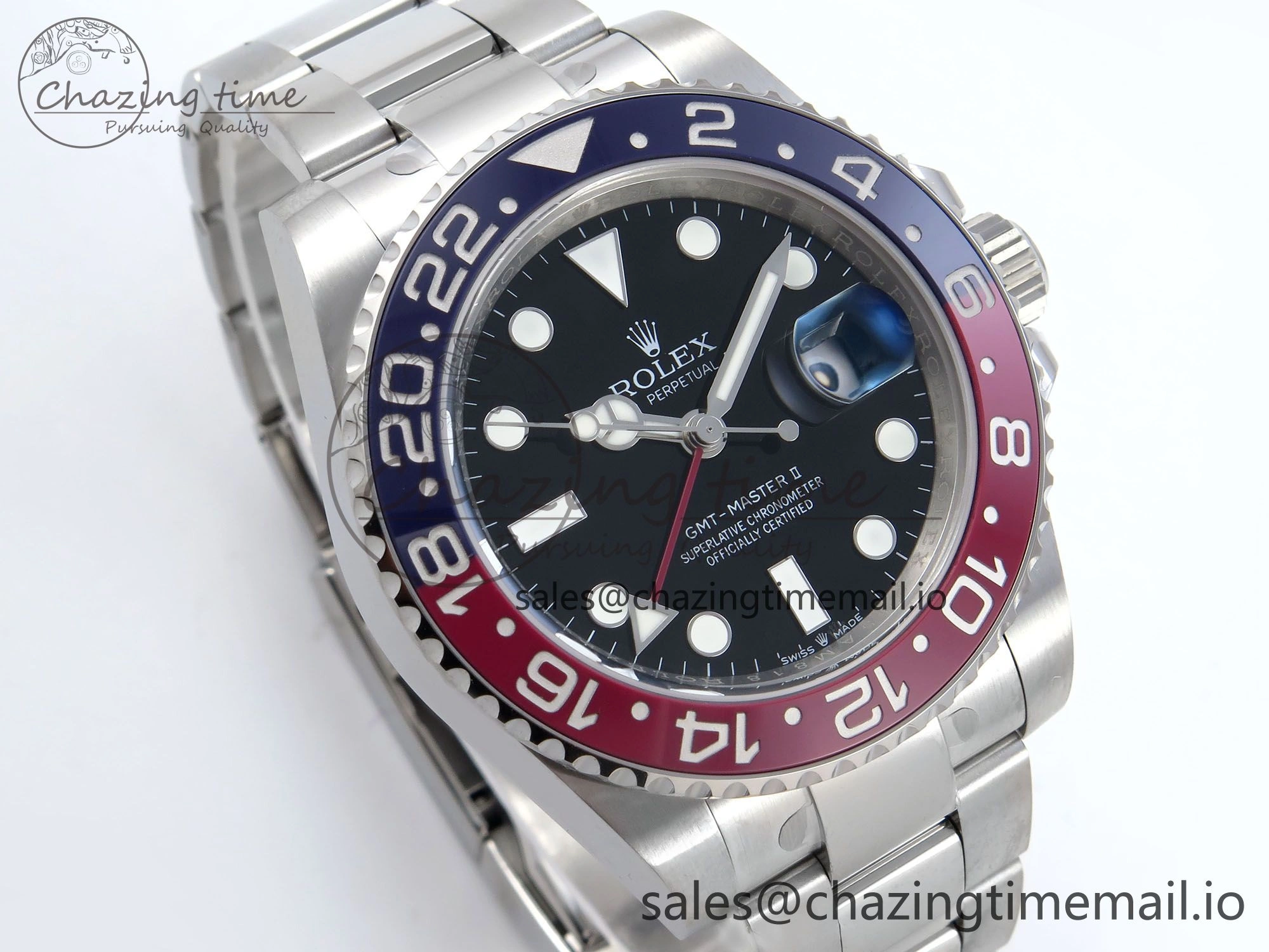 GMT-Master II 126710 BLRO Red Blue Ceramic 904L Steel EWE 1:1 Best Edition on Oyster Strap EWE3285 V5