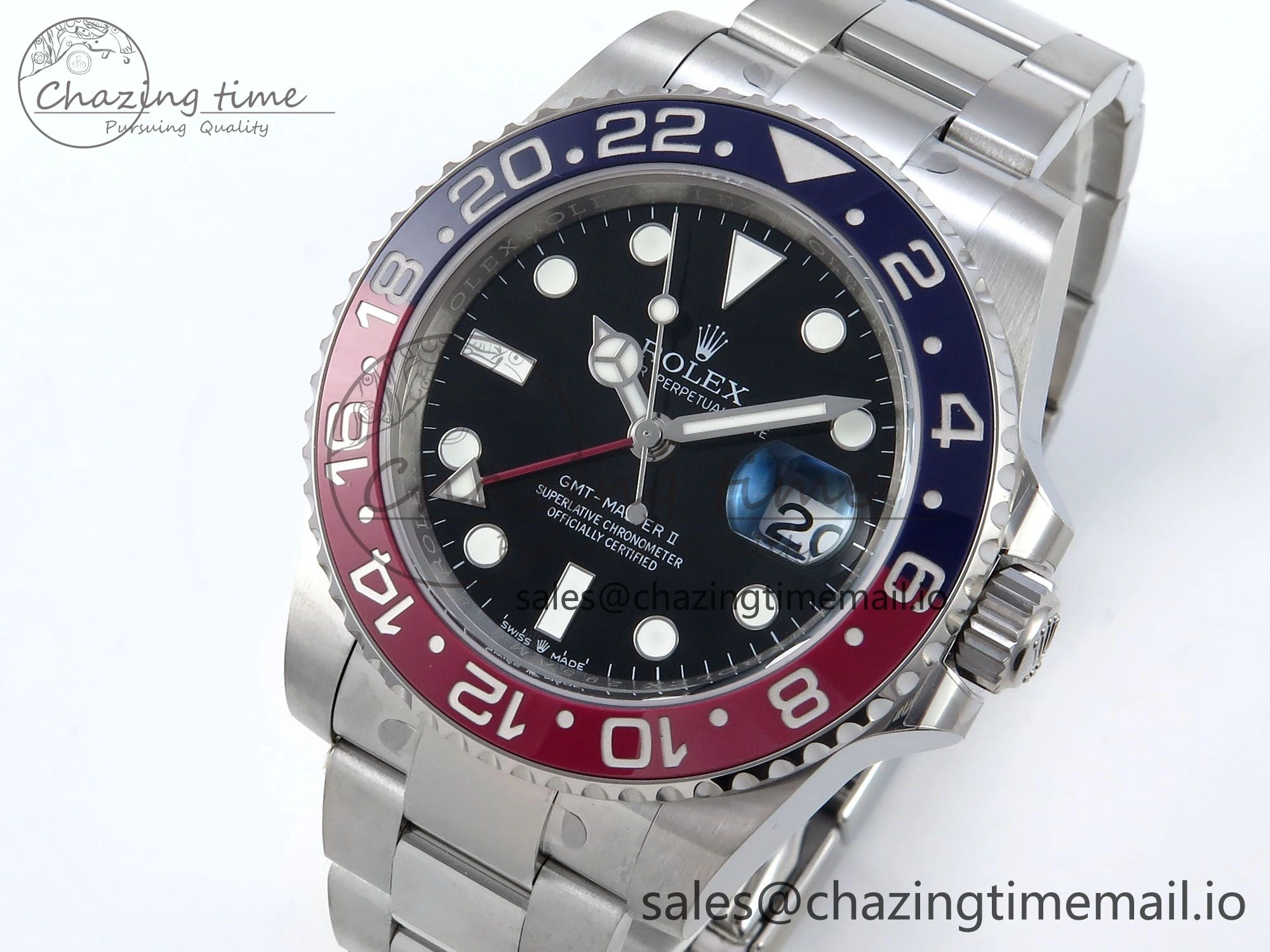 GMT-Master II 126710 BLRO Red Blue Ceramic 904L Steel EWE 1:1 Best Edition on Oyster Strap EWE3285 V5