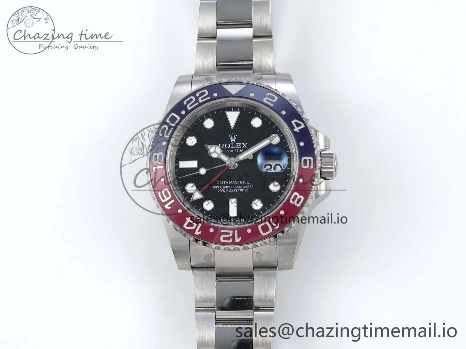 GMT-Master II 126710 BLRO Red Blue Ceramic 904L Steel EWE 1:1 Best Edition on Oyster Strap EWE3285 V5
