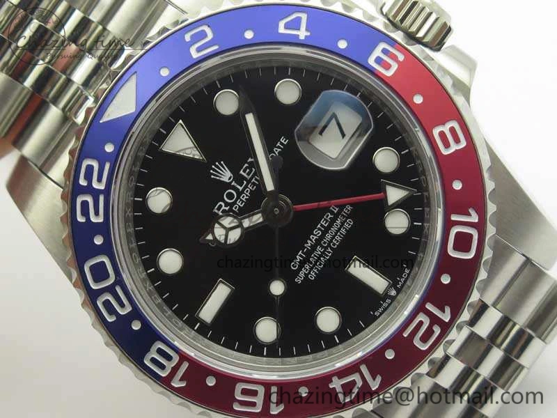 GMT-Master II 126710 BLRO SS BPF Maker Best Edition Black Dial On SS Jubilee Bracelet A2813