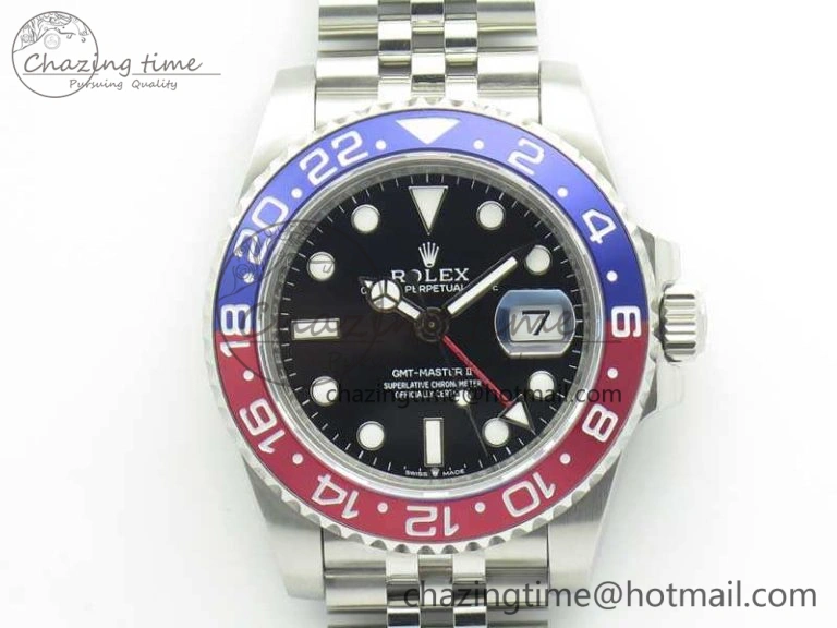 GMT-Master II 126710 BLRO SS BPF Maker Best Edition Black Dial On SS Jubilee Bracelet A2813