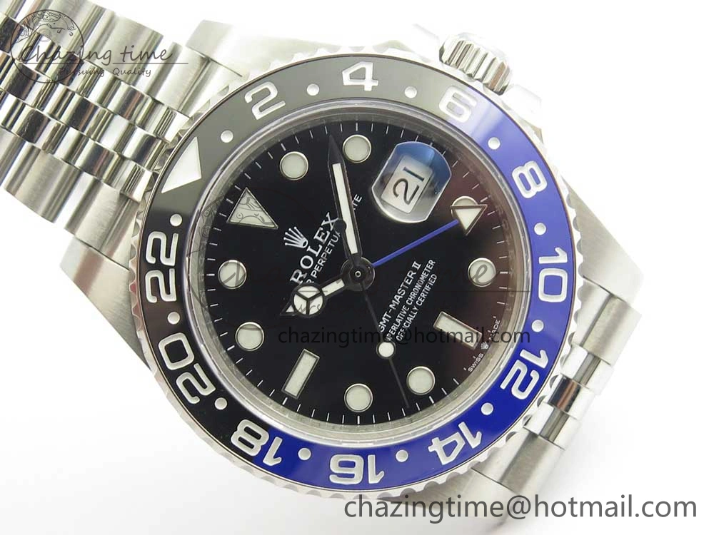 GMT-Master II 126710 BPF BLNR Black Blue Ceramic Maker Best Edition on SS Jubilee Bracelet A2836