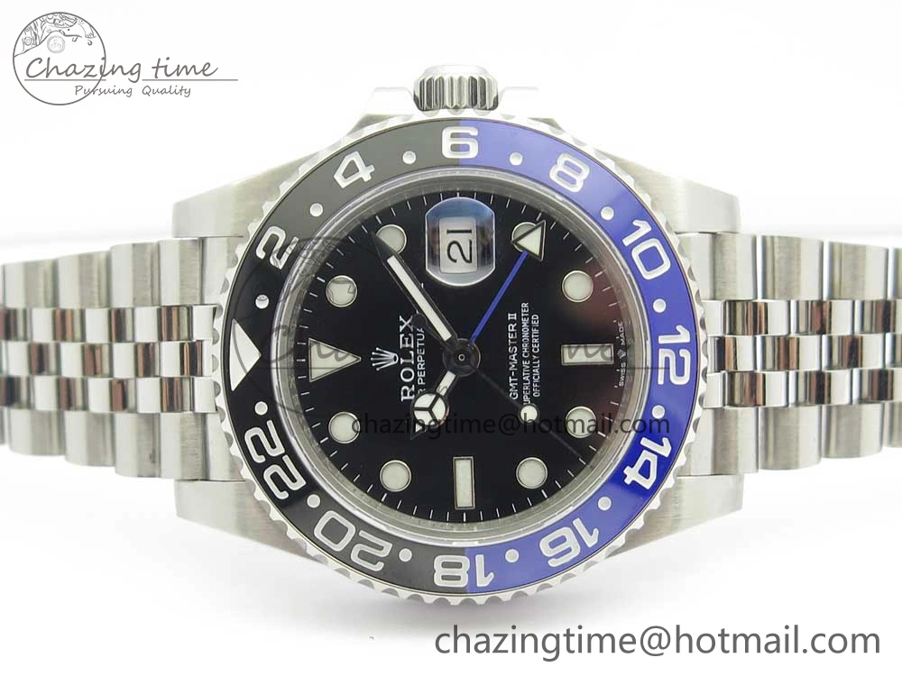 GMT-Master II 126710 BPF BLNR Black Blue Ceramic Maker Best Edition on SS Jubilee Bracelet A2836
