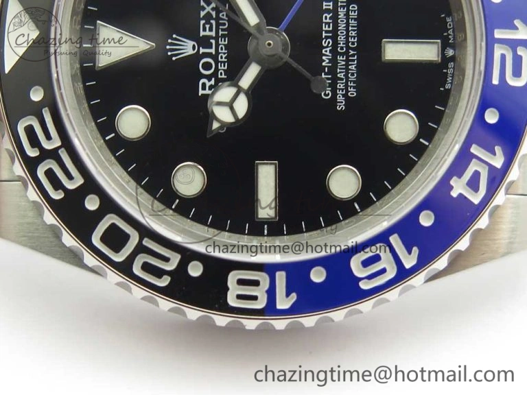 GMT-Master II 126710 BPF BLNR Black Blue Ceramic Maker Best Edition on SS Jubilee Bracelet A2836