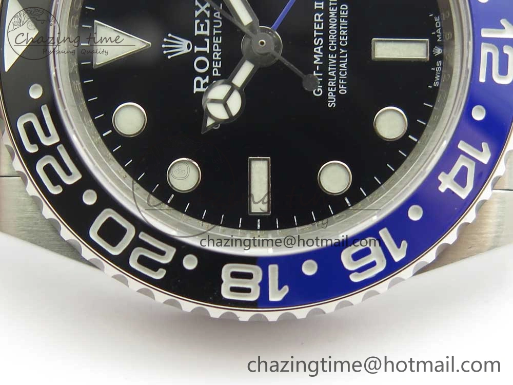 GMT-Master II 126710 BPF BLNR Black Blue Ceramic Maker Best Edition on SS Jubilee Bracelet A2836