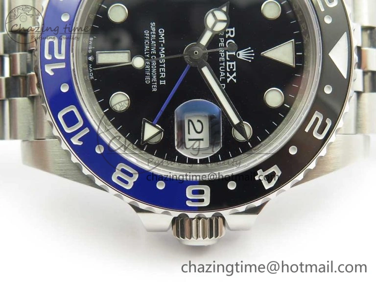 GMT-Master II 126710 BPF BLNR Black Blue Ceramic Maker Best Edition on SS Jubilee Bracelet A2836