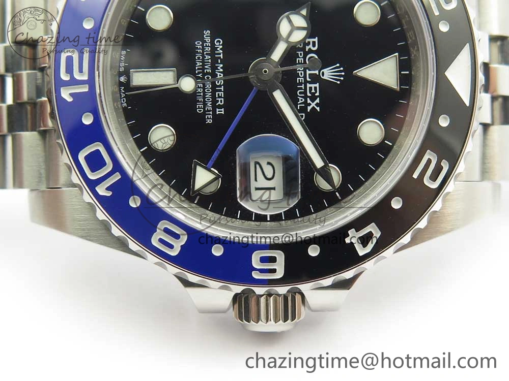 GMT-Master II 126710 BPF BLNR Black Blue Ceramic Maker Best Edition on SS Jubilee Bracelet A2836