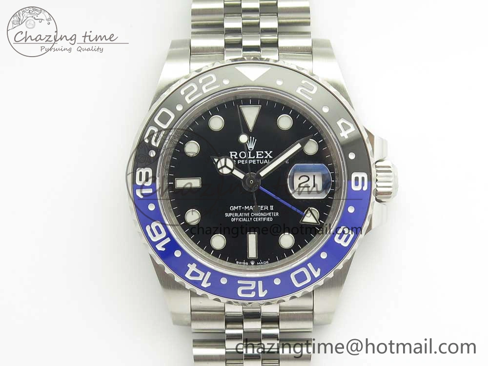 GMT-Master II 126710 BPF BLNR Black Blue Ceramic Maker Best Edition on SS Jubilee Bracelet A2836