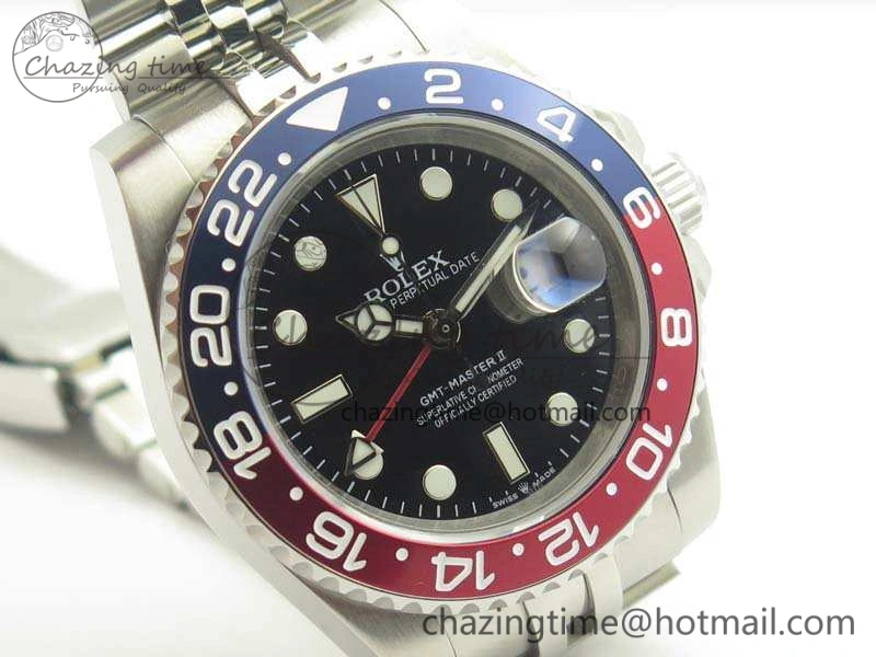GMT-Master II 126710 BPF BLRO SS Black Dial On SS Jubilee Bracelet A2836
