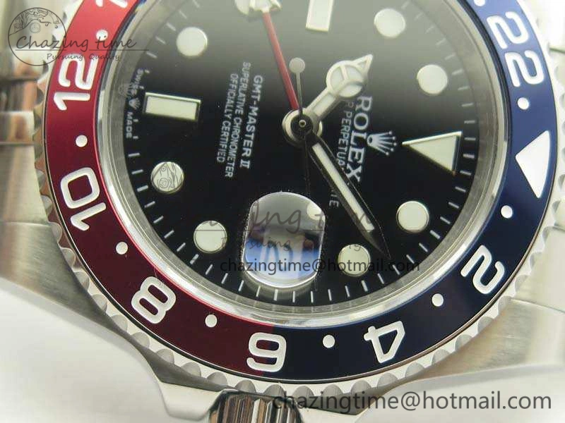 GMT-Master II 126710 BPF BLRO SS Black Dial On SS Jubilee Bracelet A2836