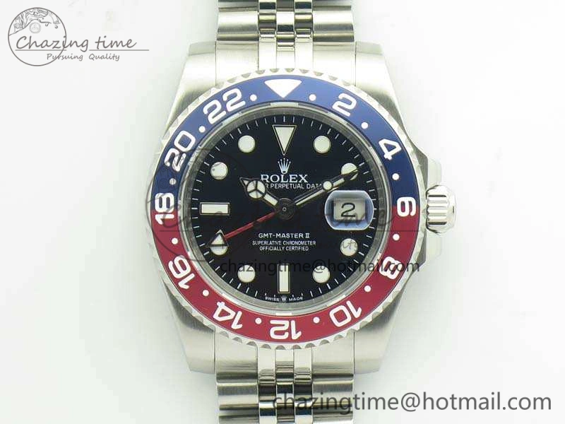 GMT-Master II 126710 BPF BLRO SS Black Dial On SS Jubilee Bracelet A2836